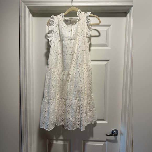 Mud Pie White Sleeveless Sundress with Flutter Sleeves - NWOT - Picture 2 of 4